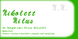 nikolett milus business card